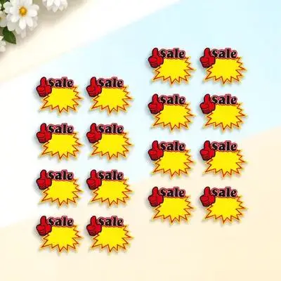 

50Pcs Price Tags Eye-Catching Paper Advertising Stickers Market Sale Promotional Shop Labels Promotional Price Signs