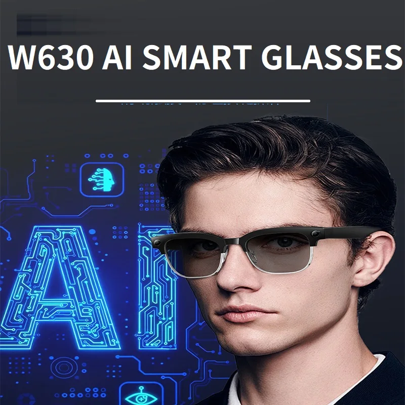 

AI Camera Recognition Smart Translation Glasses W630 8MP HD Camera Photo Video Audio AI Q&A WiFi Transmission Glasses 290mah