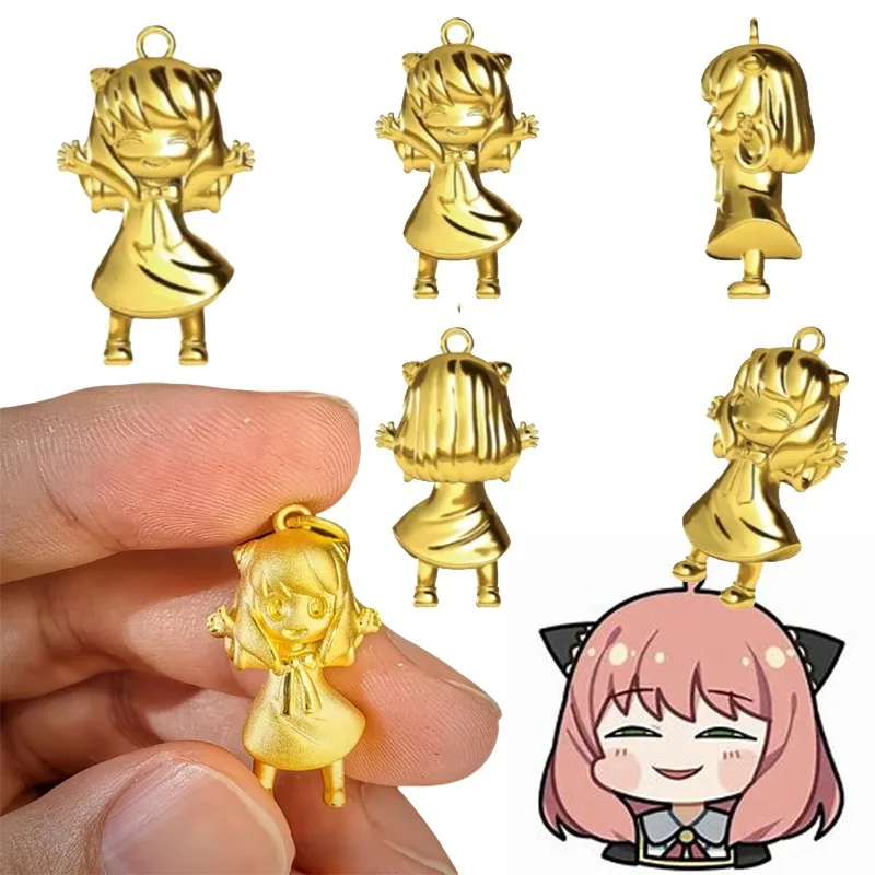 SPY X FAMILY Anya-collar con colgante para niños, personaje de Anime, chica, bolso de estudiante circundante, colgante de cobre, regalo de cumpleaños