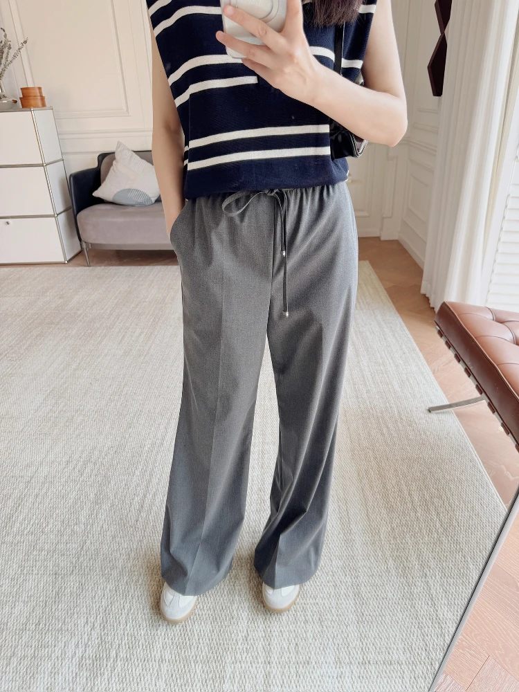 

High Waist Elastic Cool Feeling Sun Protection Pants ay Straight Leg Casual Pants UV Protection UPF40 Women's Faion