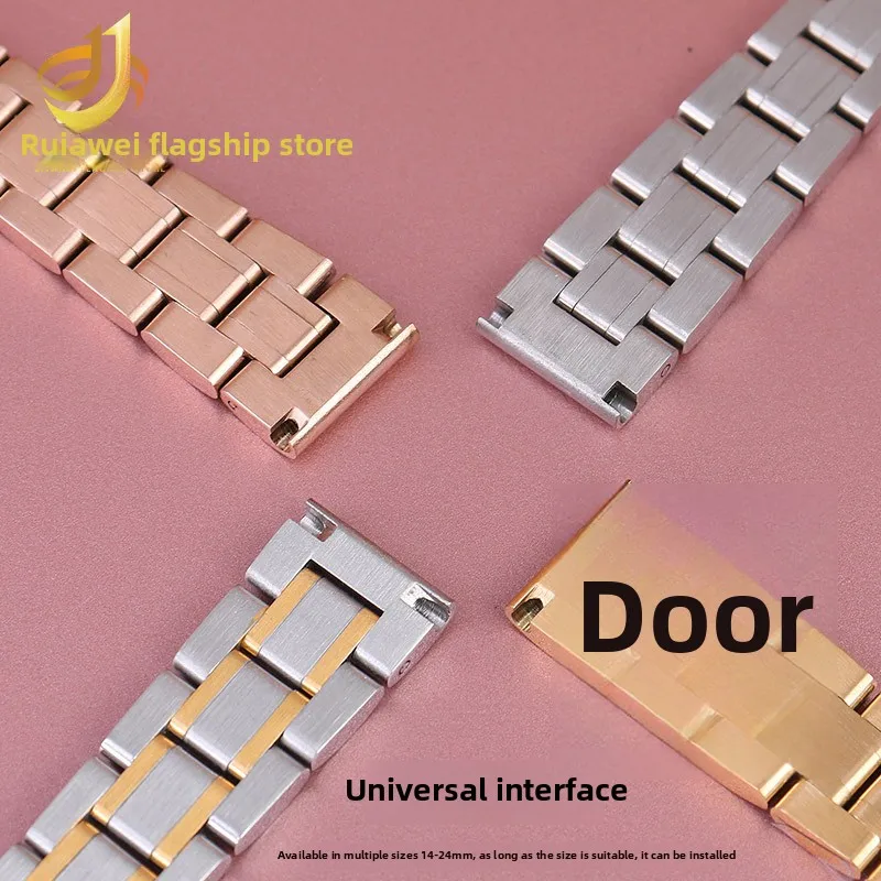 14 15 16 17 18 ミリメートル女性ステンレス鋼時計ストラップレディース時計バンドローズゴールドメタルベルトアクセサリーカシオ化石スワロフスキー