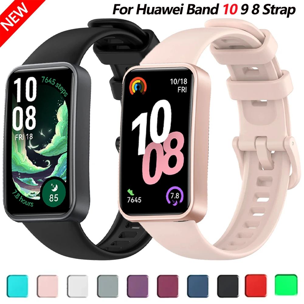 

Sport Silicone Strap for Huawei band 10 9 8 Band Smart Watch Bracelet Wristband for Huawei band 10 9 8 Original Belt Accessories