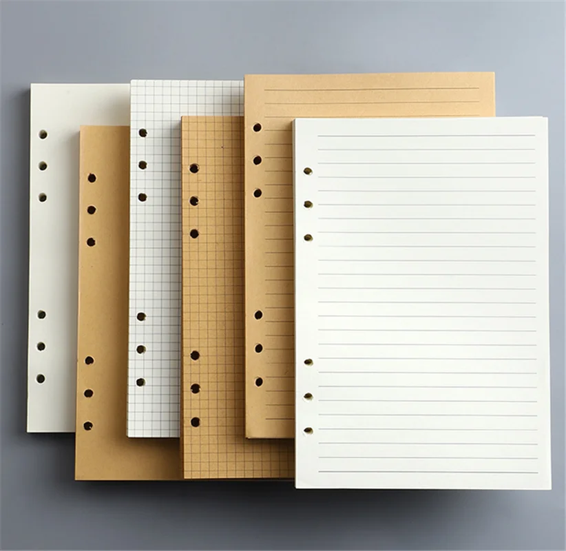 45 Sheets A5 A6 A7 Loose Leaf Notebook Refill Spiral Binder Inner Page Line Blank craft  Grid Inside Paper Stationery