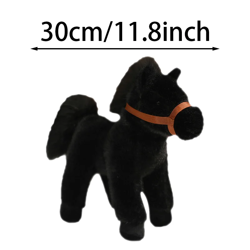 Peluche De Pony – Caballo Realista De Felpa, Con Ojos Y Cola Esponjosa, Relleno De Algodón PP, 32 Cm