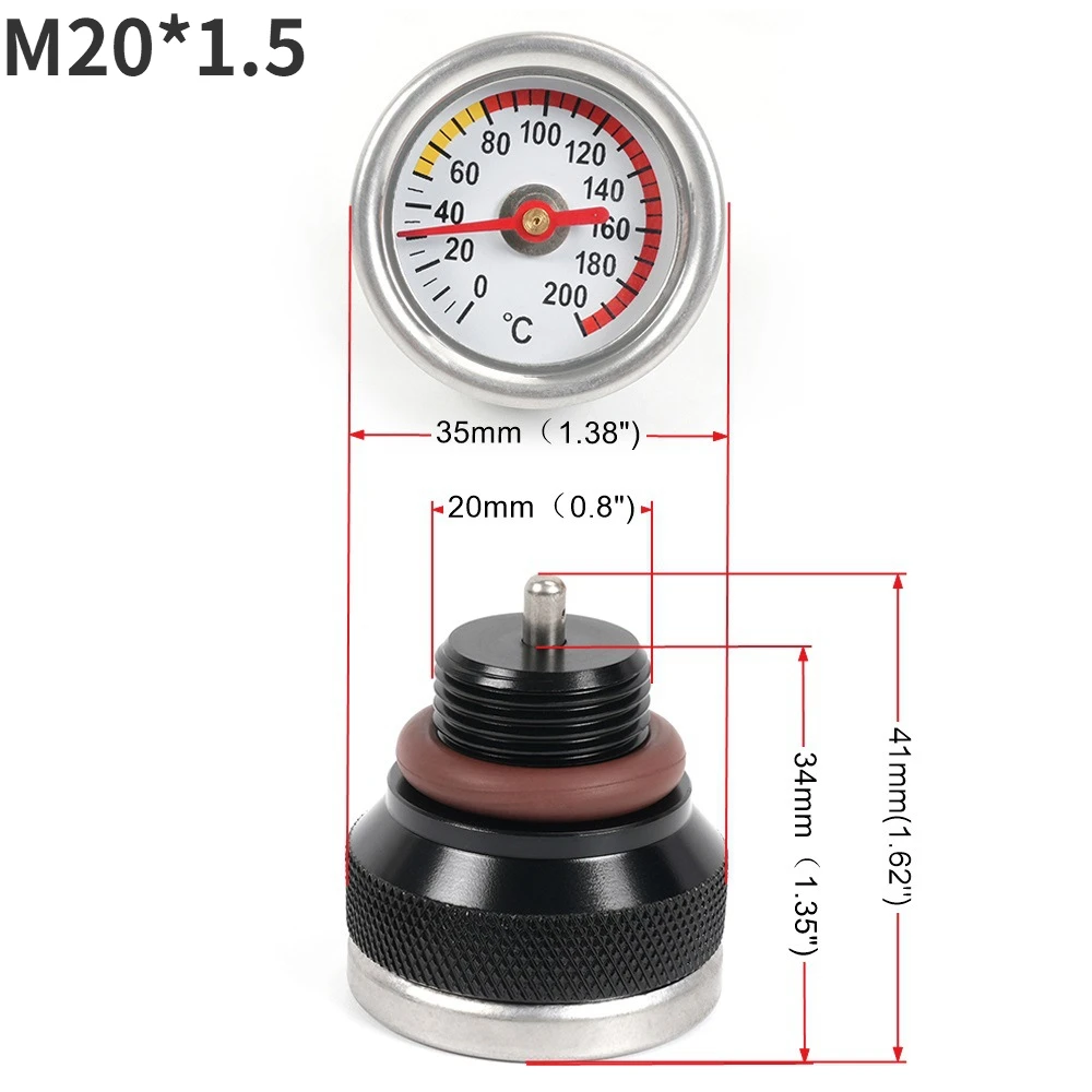 M30x1.5 Motorcycle Engine Oil Temperature Gauge Suitable for 1987-1998 Kawasaki 650 Oil Gauge Instrument