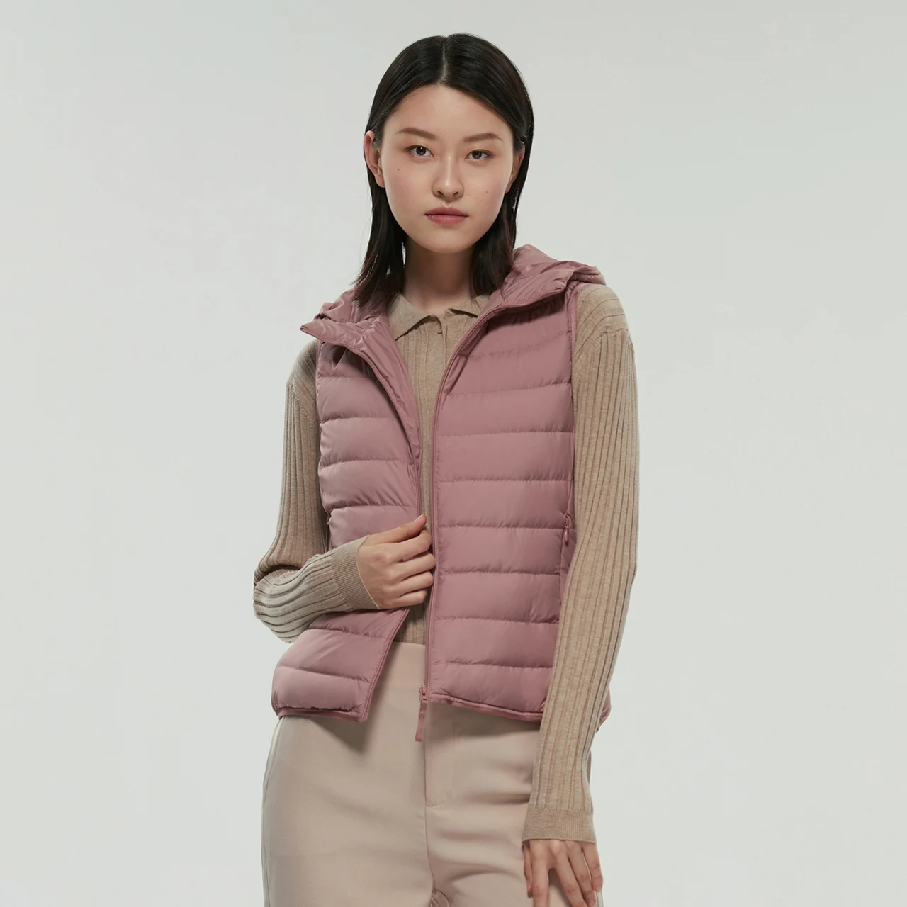 

BOSIDENG 90% жилет на утином пуху, жилет с капюшоном на молнии, теплый повседневный жилет