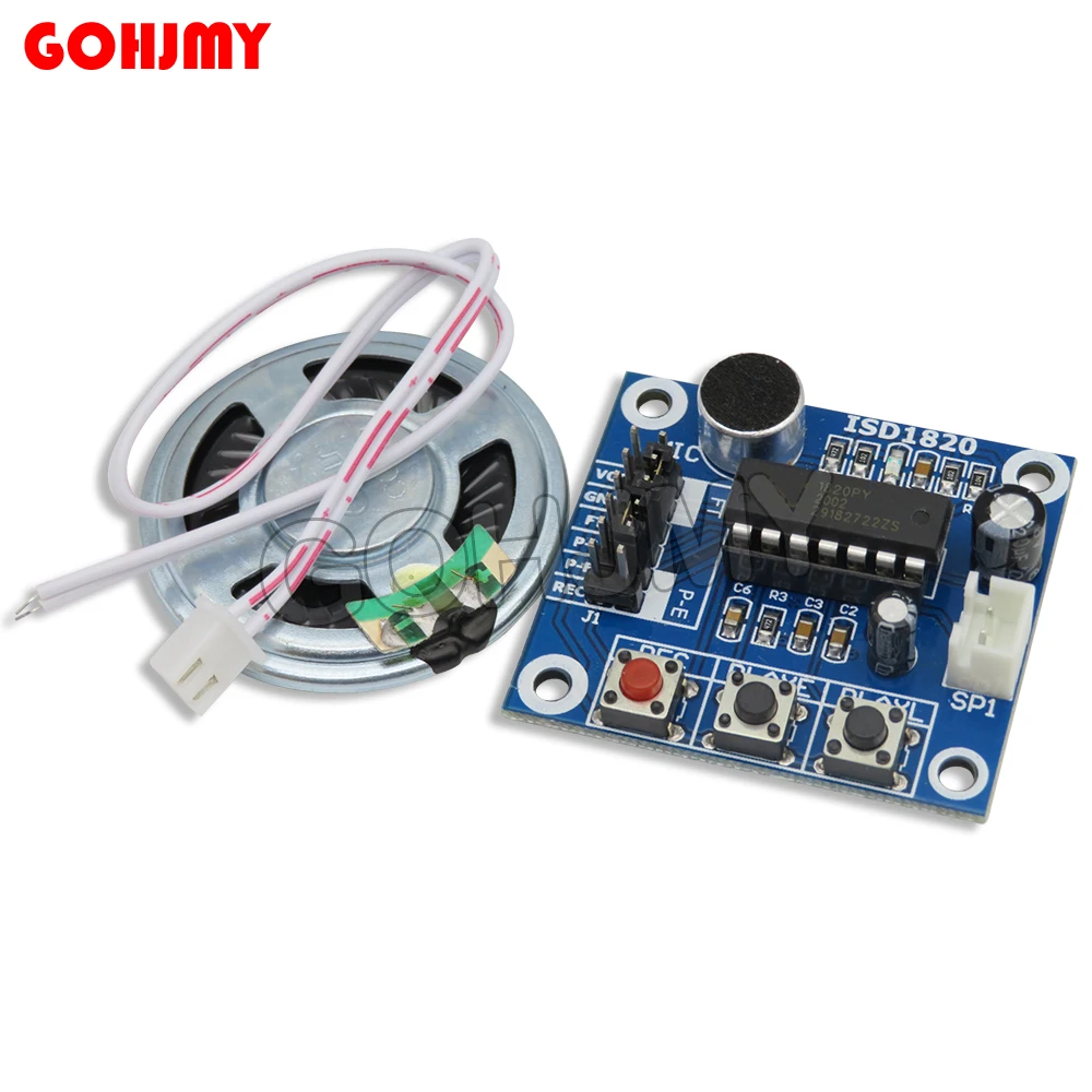 1PCS ISD1820 recording module the voice board telediphone module board voice module with Microphones + Loudspeaker