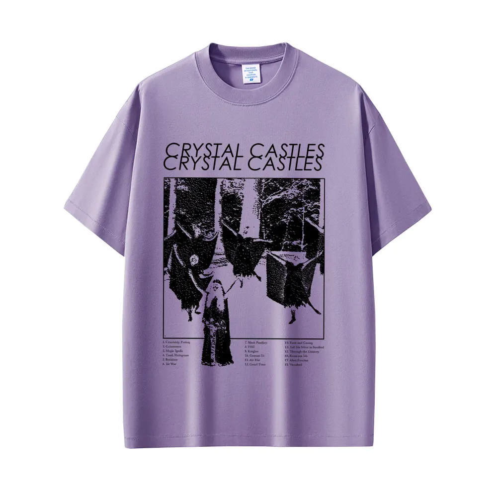 Crystal Castles Band T-shirt Men's Hip Hop Rock Oversized Short