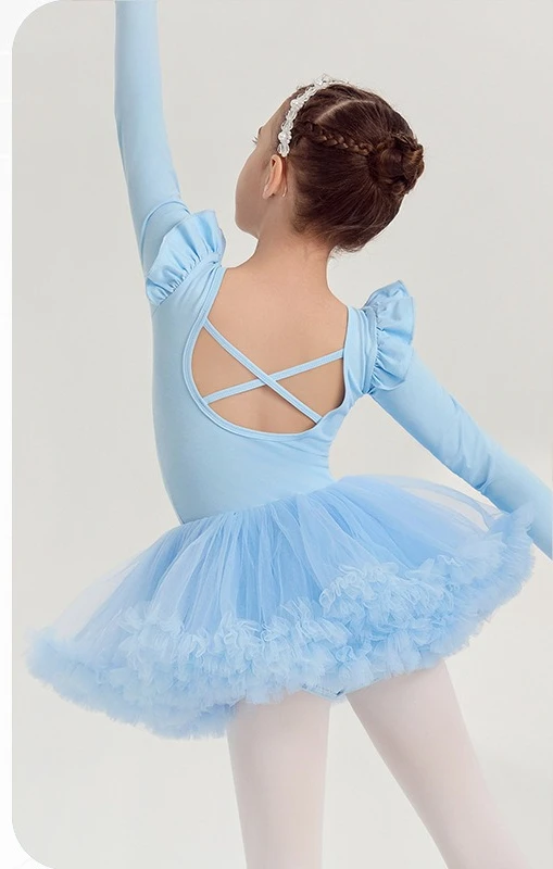 

Летняя детская тренировочная одежда с кружевной отделкой, балетный костюм для девочек без рукавов, фиолетовый хлопковый танцевальный костюм для девочек