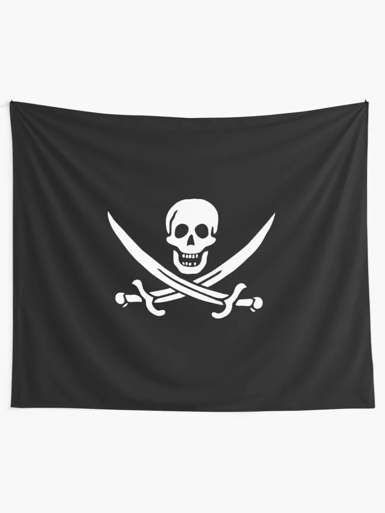 Serious Flags: Jack Rackham's Jolly Roger Tapestry Aesthetic Home Decor Decorative Wall Tapestry