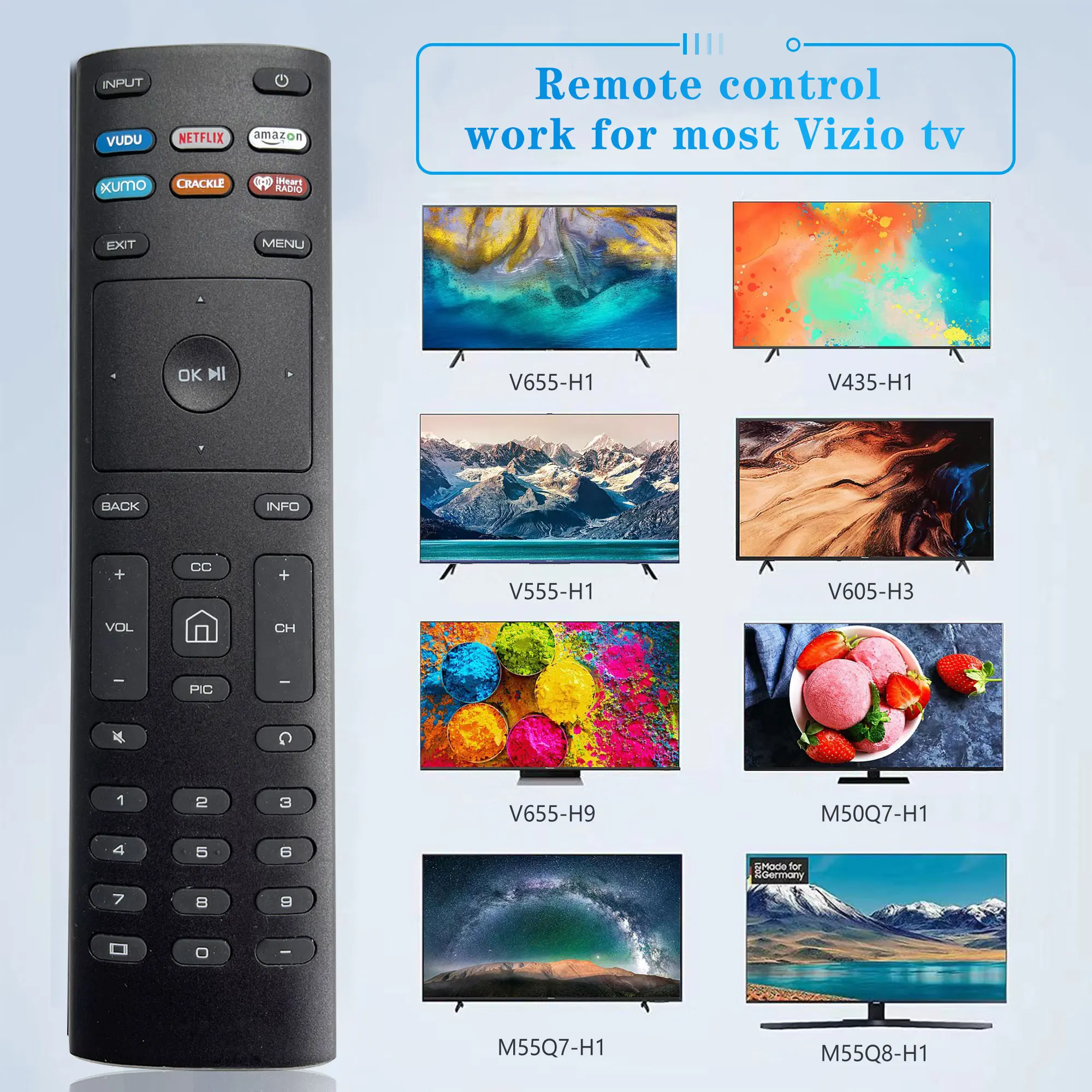 New XRT136 Remote Control for Vizio SmartCast Series Vizio E Series Smart TVs D24f-F1 D32f-F1 D43f-F1 D43f-F1 D50f-F1 E43-E2 E48