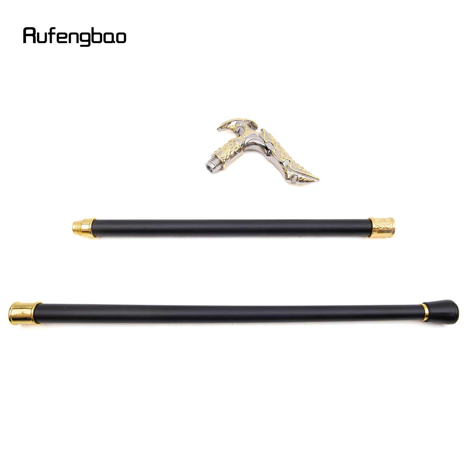 Golden White Luxury Curve Flower Walking Cane Fashion Decorative Walking Stick Gentleman Elegant Cosplay Cane Knob Crosier 92cm