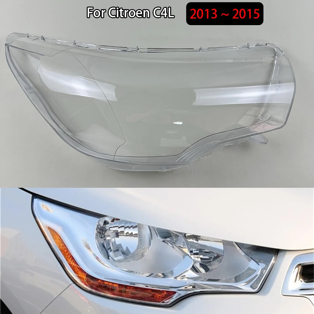 

For Citroen C4L 2013 2014 2015 Car Accessories Headlight Shell Headlamp Transparent Lampshade Cover Lens Plexiglass