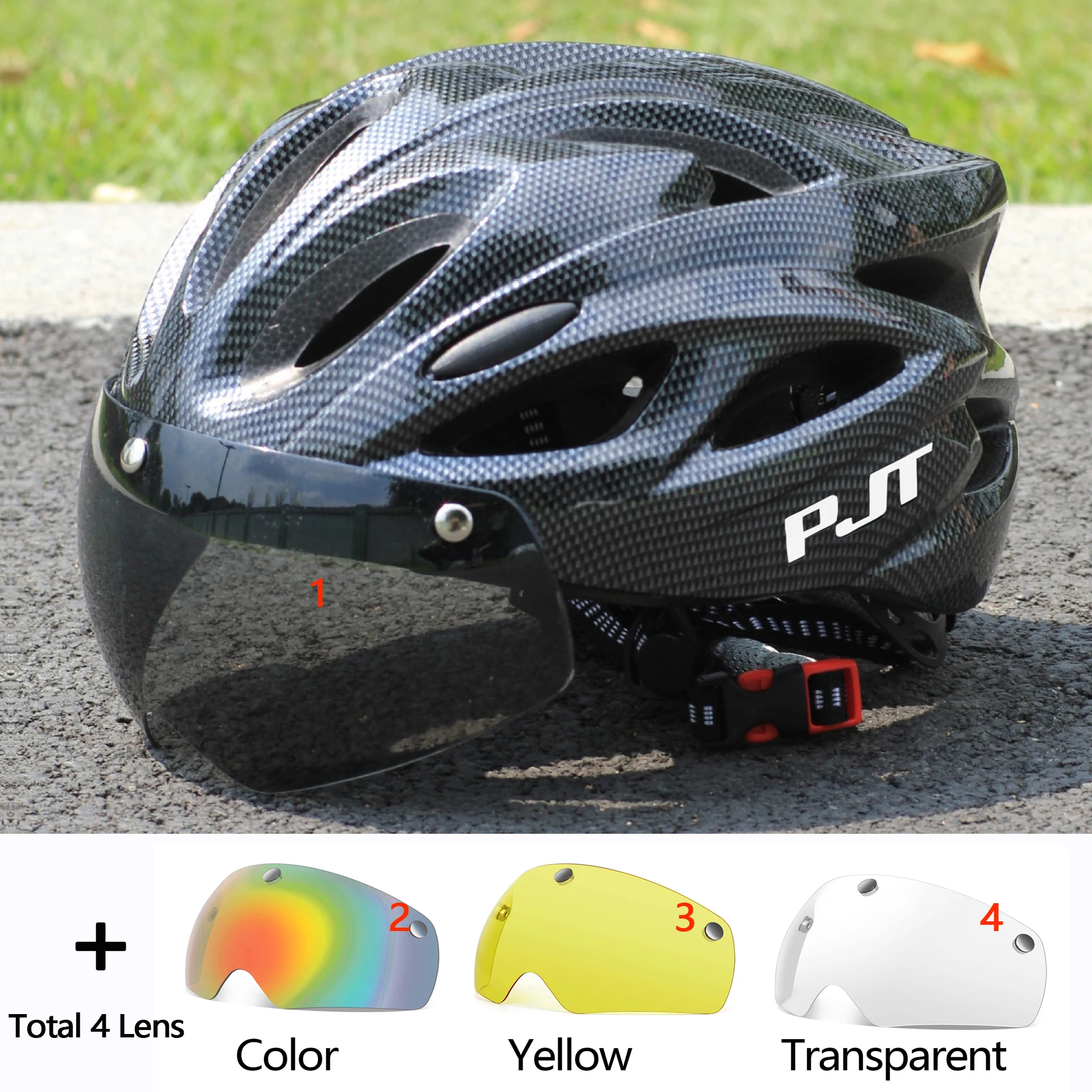 PJT Ultralichte magnetische bril Fietshelm Lichtgewicht PC-shell en EPS-schuimconstructie Fietshelm MTB-fietshelm