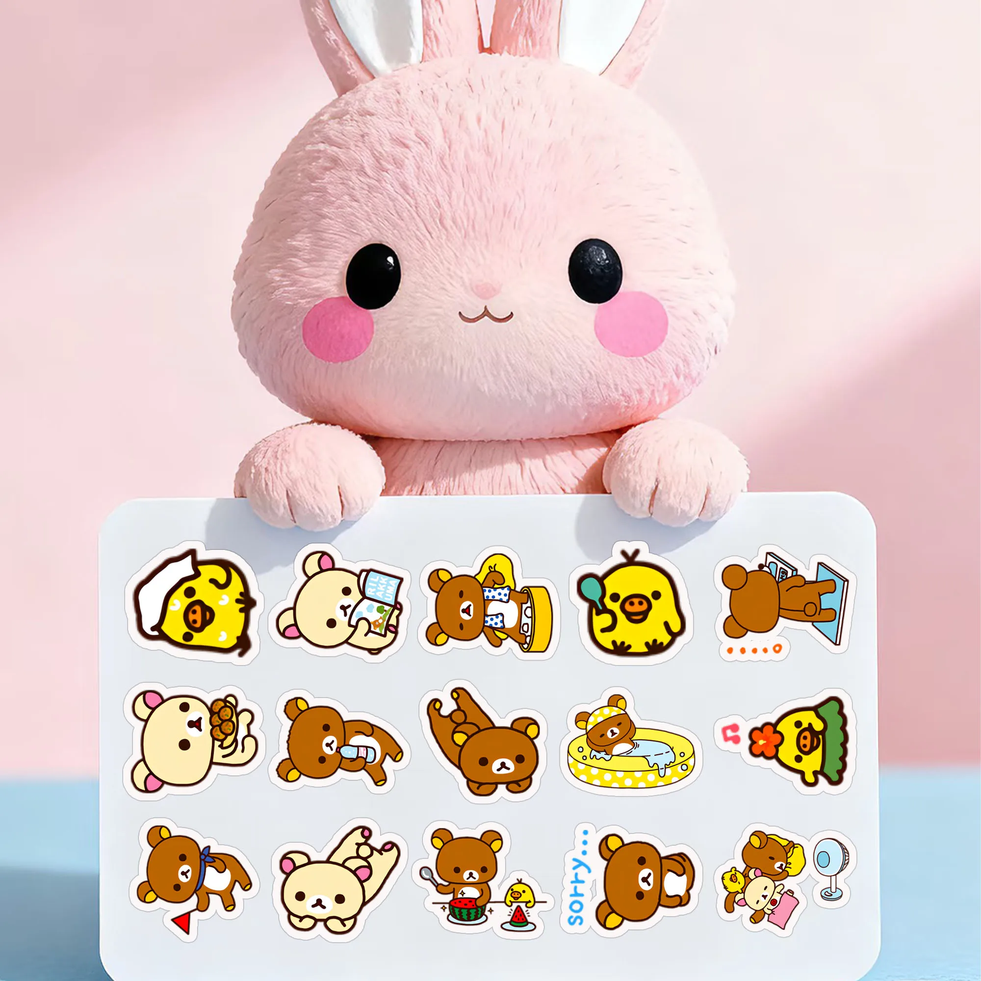 Rilakkuma Cartoon stickers, cute bear stickers, used for DIY of water bottles, computer phone cases, suitcases