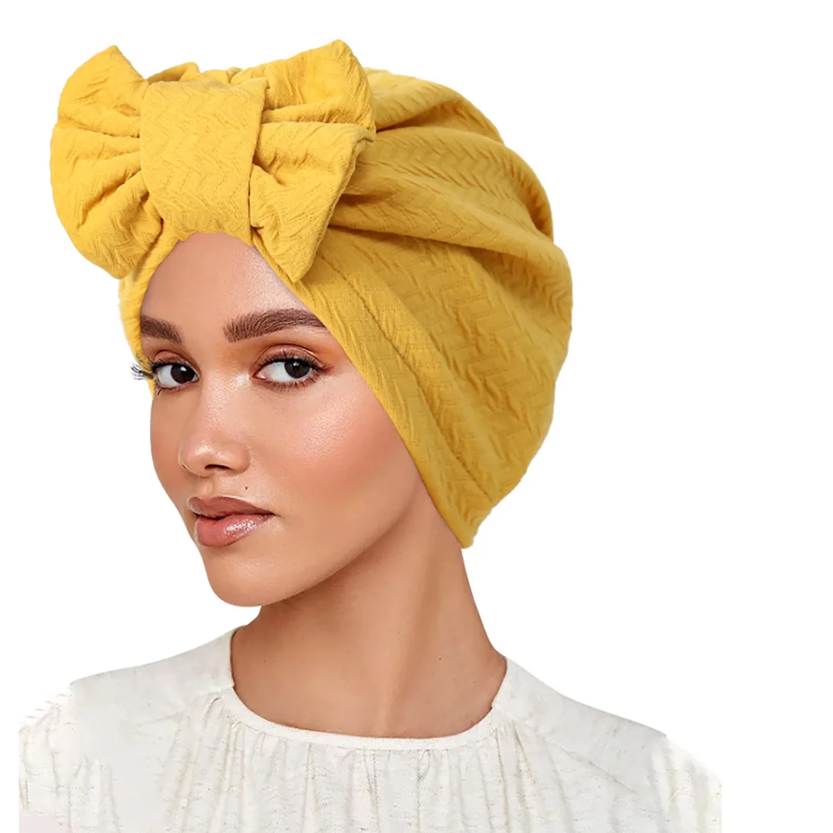 2024 Bow Muslim Hijab Women Cancer Chemo Cap Beanie Bonnet Hair Loss Headscarf Detachable Headwear Solid Skullies Turbante Mujer