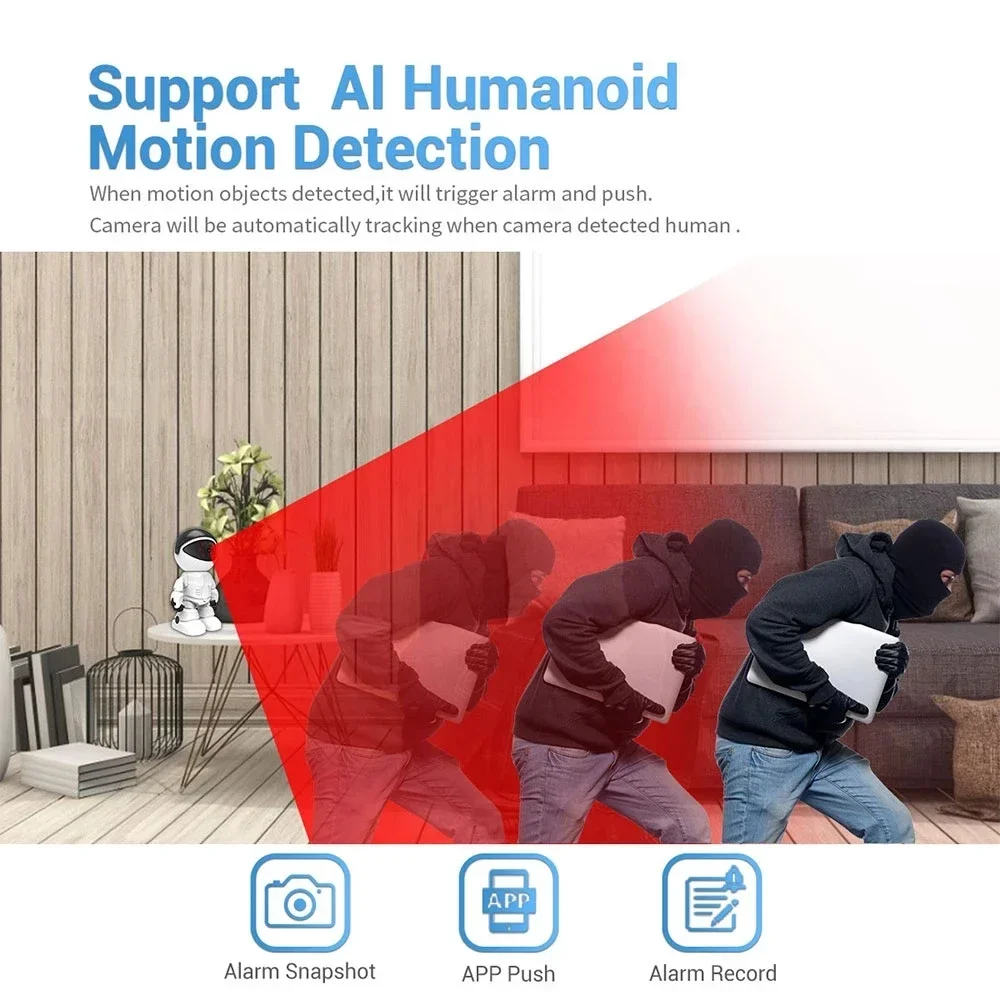 Imagem -06 - Yoosee-câmera ip Robô Interior Ptz Doméstico Rastreamento Automático Alarme de Vigilância Visão Noturna Segurança por Vídeo Wifi 5mp 3mp