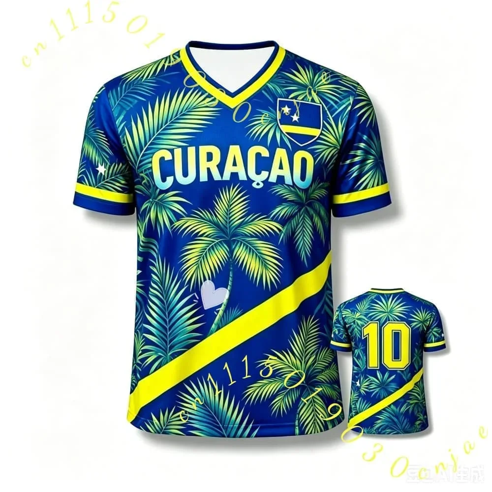 2026 Curacao Tribe 3D Printed Football Shirt Unisex Sports T-shirt Casual Football Top Suitable for Fans Y2k Family Dressing