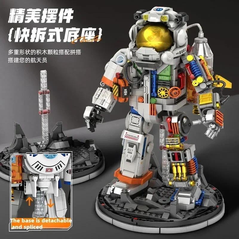 Creative Space Adventure Astronauts Building Bricks Robot Model Action Figure DIY Educational Toy Gift for Children