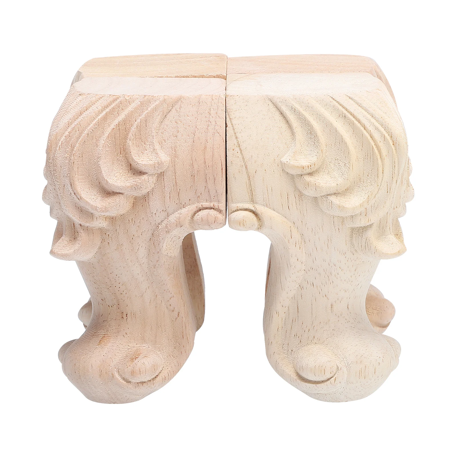 4 قطعة أرجل قطع الأثاث الخشبية الصلبة منحوتة تصميم الورد عالية تحمل أقدام طاولة أريكة مناسبة لخزانة أريكة مقاعد البدلاء