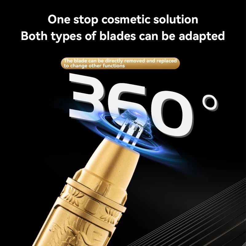 Xiaomi Nose Hair Trimmer Golden Dragon And Phoenix Clear Nostrils Small And Convenient Washing And Knife Head Unisex Convenience