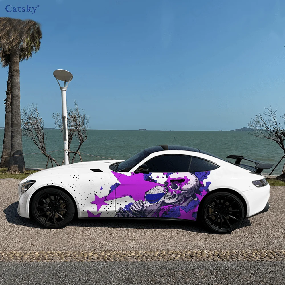 الهيكل العظمي ستار كلاش سيارة الفينيل يلتف ملصق مائي ذاتي اللصق PVC مناسبة للشاحنات SUV الديكور اكسسوارات السيارات هدية