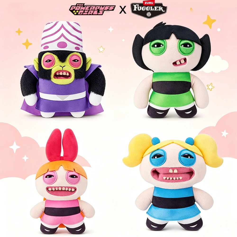 Fuggler with The Powerpuff Girls Original Plush Toys Blossom Bubbles Buttercup ChuChu Demon Ugly Monster Peluche Dolls Gifts