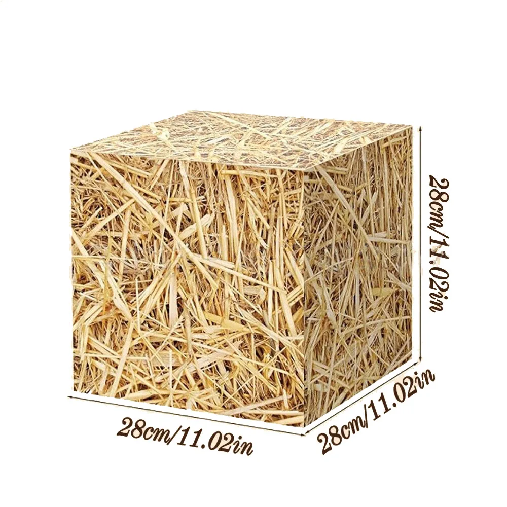 Western Cowboy Birthday Party Decor Hay Bales Straw Boxes Farm Hay Box Inflatable Cowboy Hat Pistol Balloon Kids Party Supplies view 2