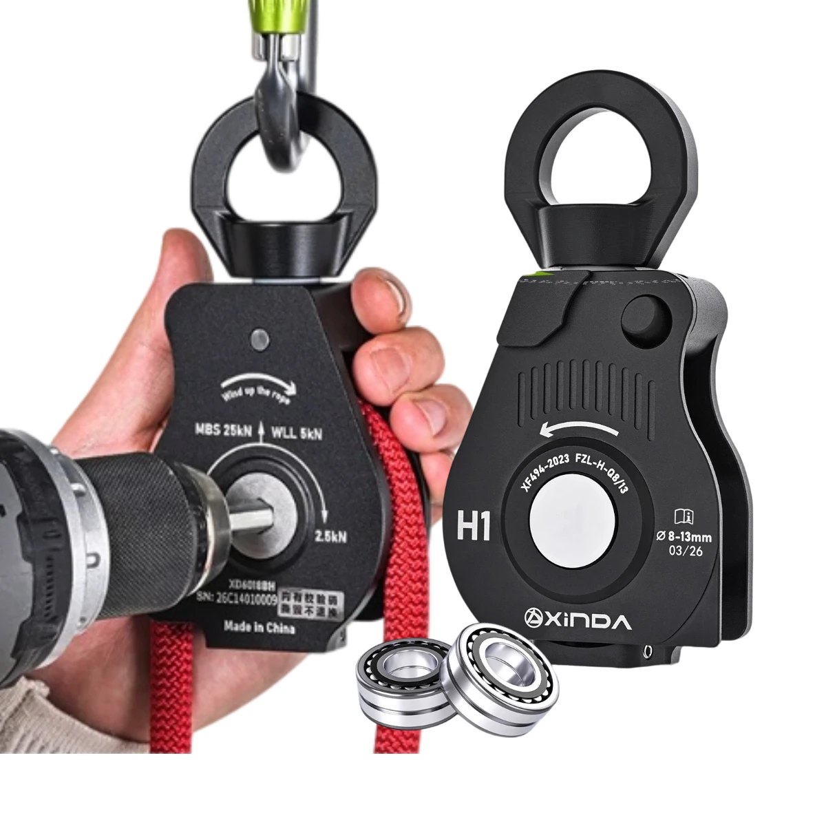 Awah Rope Retractor Electric Drill Assisted Rope Collector Outdoor Retrieval Tool Non-knotted Storage Equipment xinda