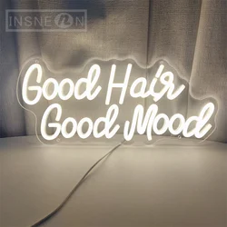 Good Hair Good Mood Neon Sign Salon Art Decor Wall Room Decor for Home Neon Lights for Barbershop Hair Shop Decoration Neon Sign