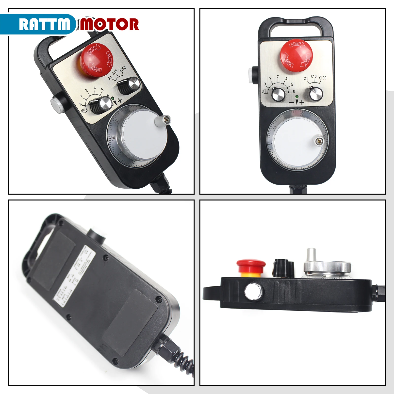Universal CNC 6 Axis MPG Pendant HandWheel 100 Pulse 5V & Emergency Stop For Router Milling Lathe Machine