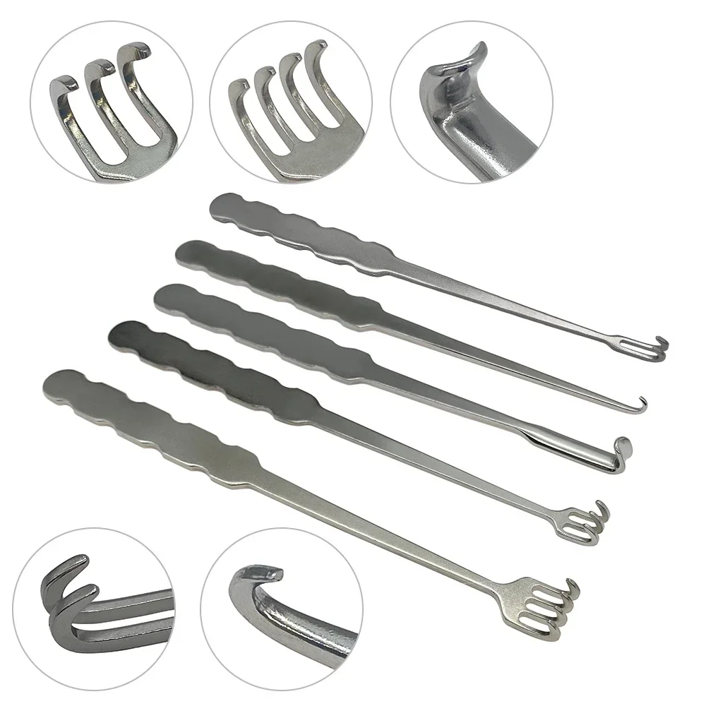 Retractor de piel, gancho de tracción de 185mm de largo, instrumentos quirúrgicos de ortopedia de acero inoxidable