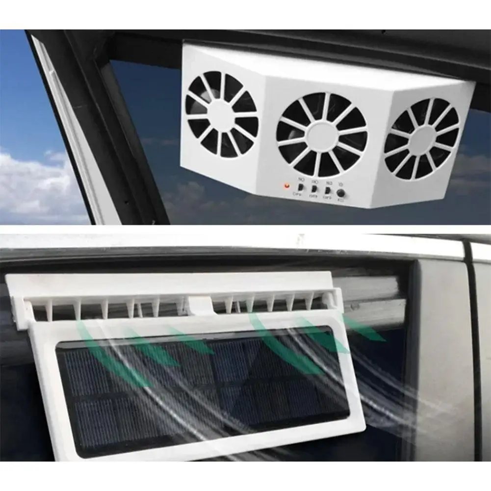 車の排気ファン-usb-充電式ポータブル太陽光発電車の窓排気ファン車両冷却自動空気循環用