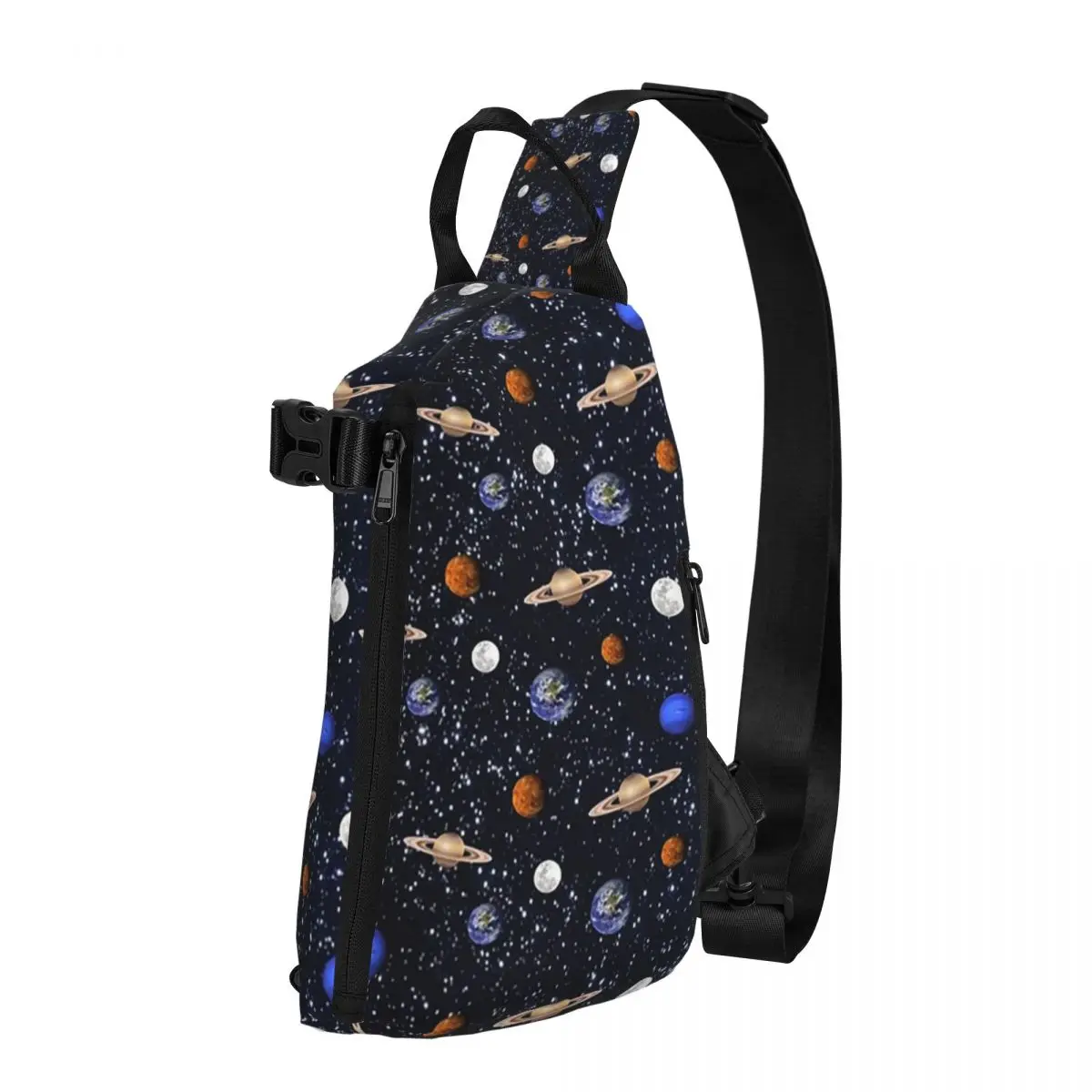 Solar System Space Planets Universe Chest Bag Men Sling Crossbody Backpack Chest Bag Travel Hiking Daypack Shoulder Bag