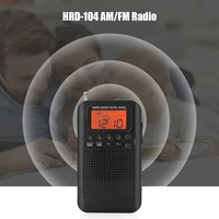 Mini Dual Band Pocket Radio AM FM Portable Radio LCD Display Receiver Stereo for Walking Hiking Camping With Speaker Headphone