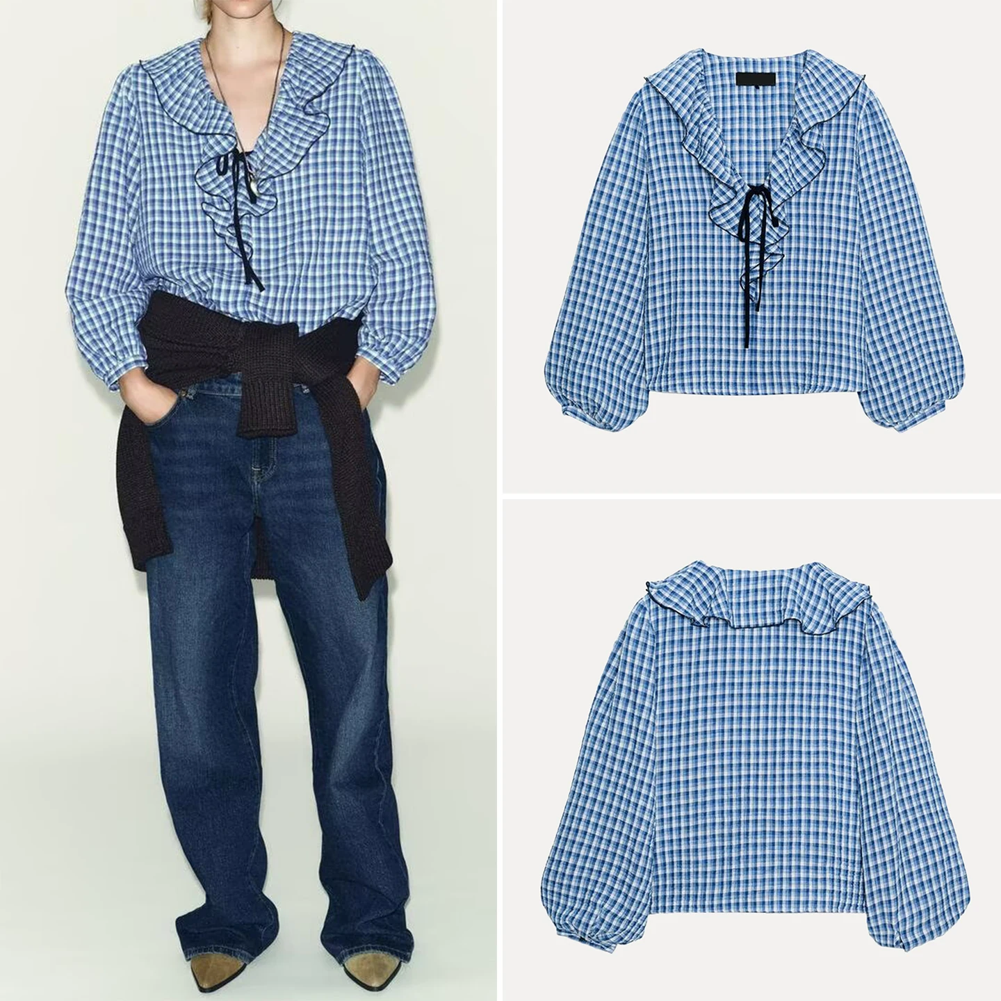 

Faionable маленькая клетчатая женская рубашка, осеннее новое поступление, многослойная декоративная повседневная одежда свободного покроя, длинная све irt