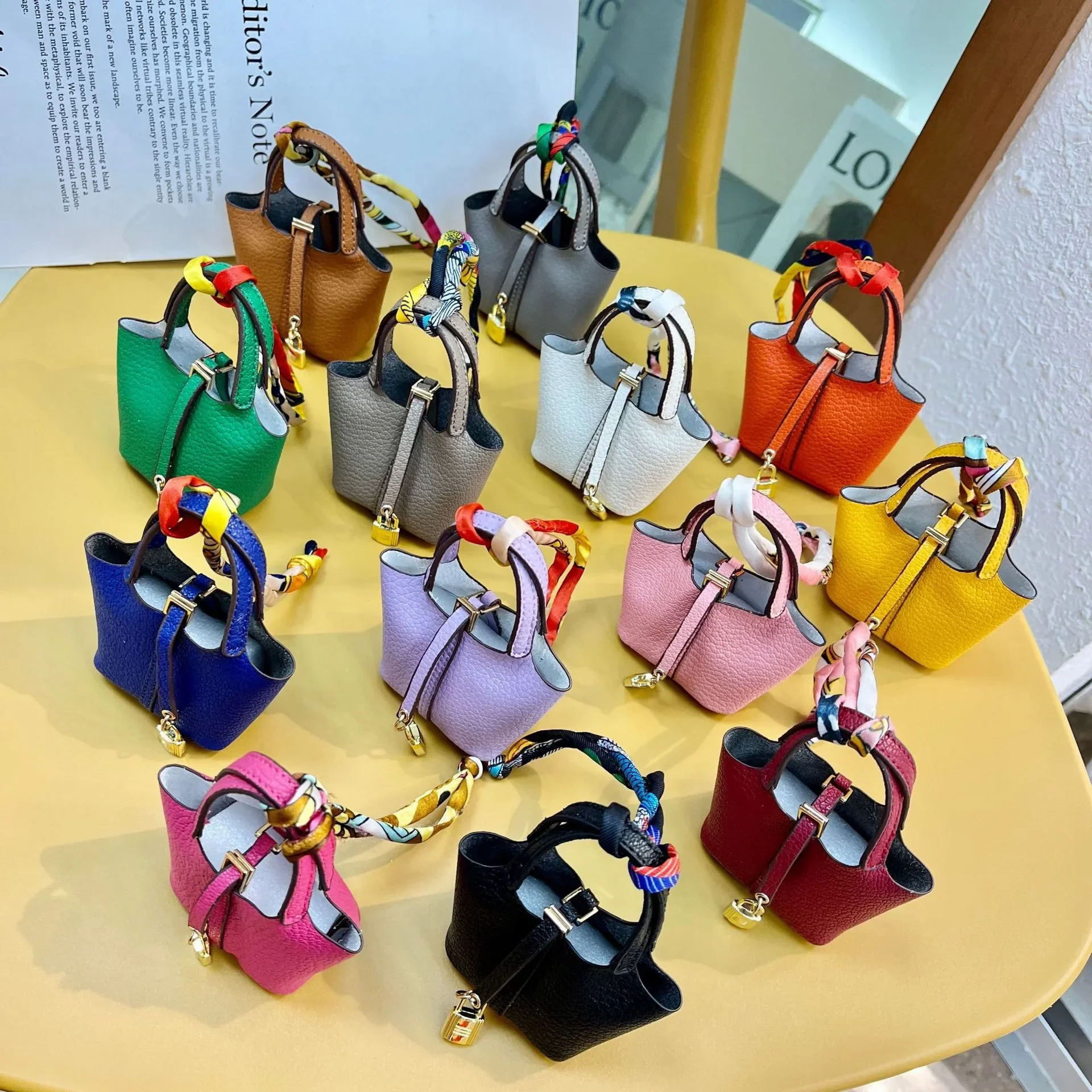 Mini bag basket handbag for women, fashionable bag accessory，Suitable for coin purse key chain  28pcs set