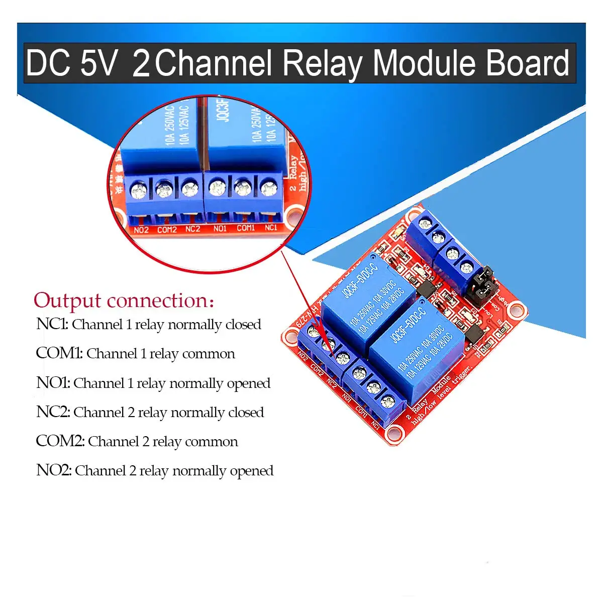 2 channel Relay Module 5V 12V 24V High and Low Level Trigger Relay Control With Optocoupler Two Way Relays DC 5 V 12 V 24 V Volt