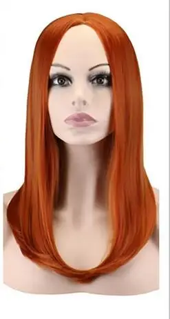 New Black Widow Natasha Romanoff Cosplay Wig Middle Parting Red Brown Heat Resistant Synthetic Hair Wigs