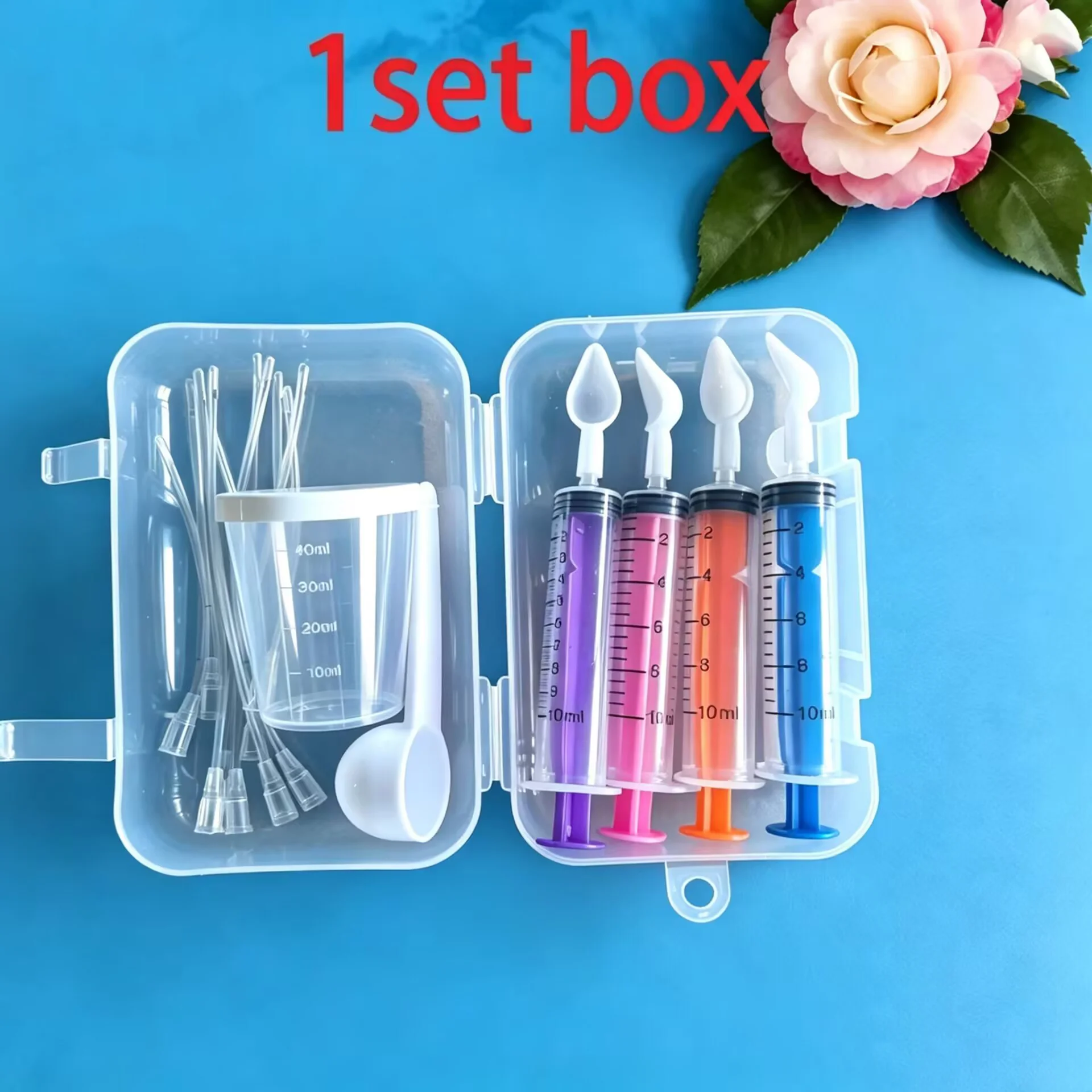 A set of 10 ml colored measuring spoons for pet bird feeding, bird feeding supplies, parakeet chick feeders, bird feeding, etc.