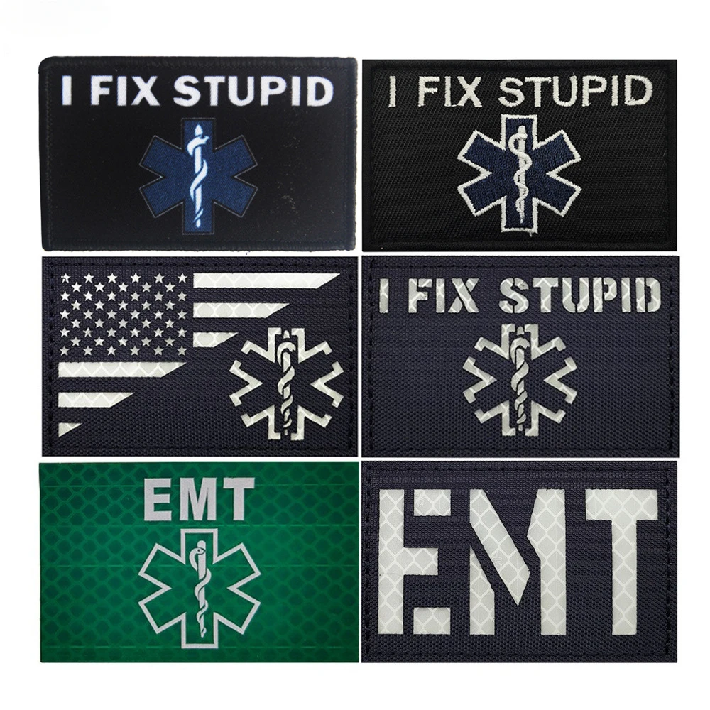 Life Star Medical Rescue  Reflective Patch EMT EMS Emergency Medical Technician Reflective Armband Medical Kit Tactical Patch