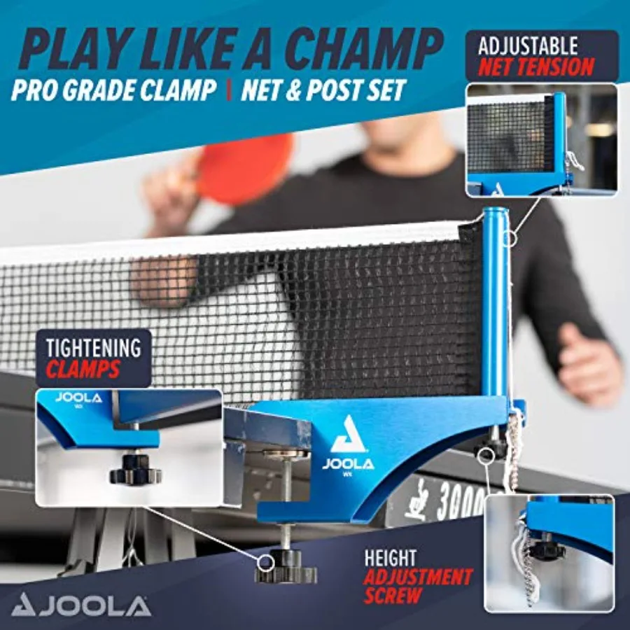 Professional Grade WX Aluminum Indoor and Outdoor Table Tennis Net and Post Set - Quick Setup - 72in Regulation Ping Pong Net -