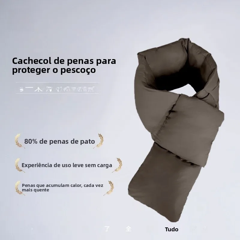 厚手のダウンスカーフ-ユニセックス-冬用-おしゃれ-防風-暖かい-ネックウォーマー-スキーやアウトドア活動に-p2297