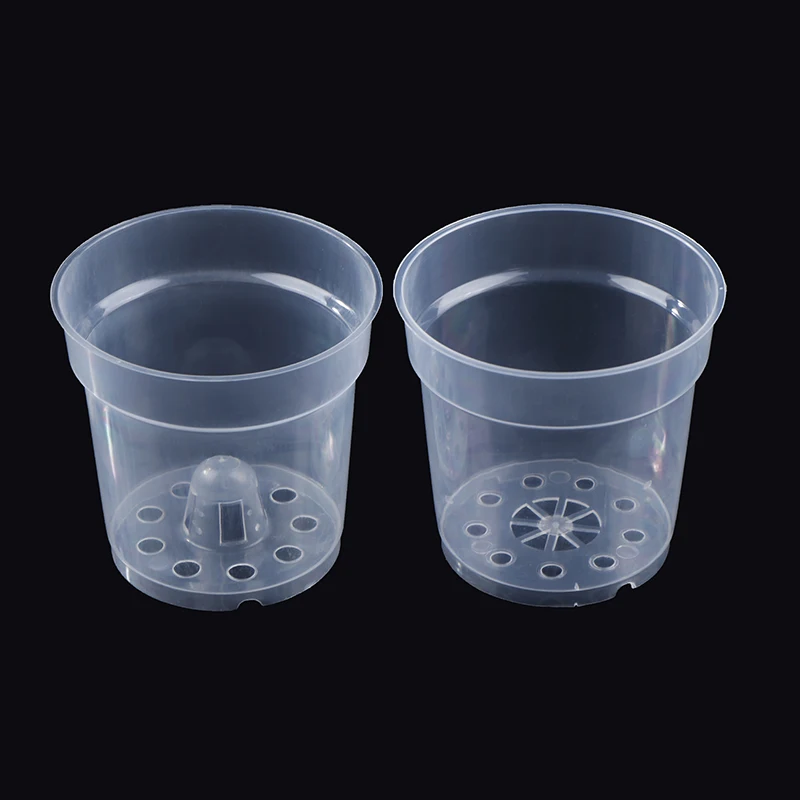 1Pc Round Seed Starter Tray Transparent Planter Nursery Pots With Drainage Hole For Orchid Plants Flowers Garden Tools