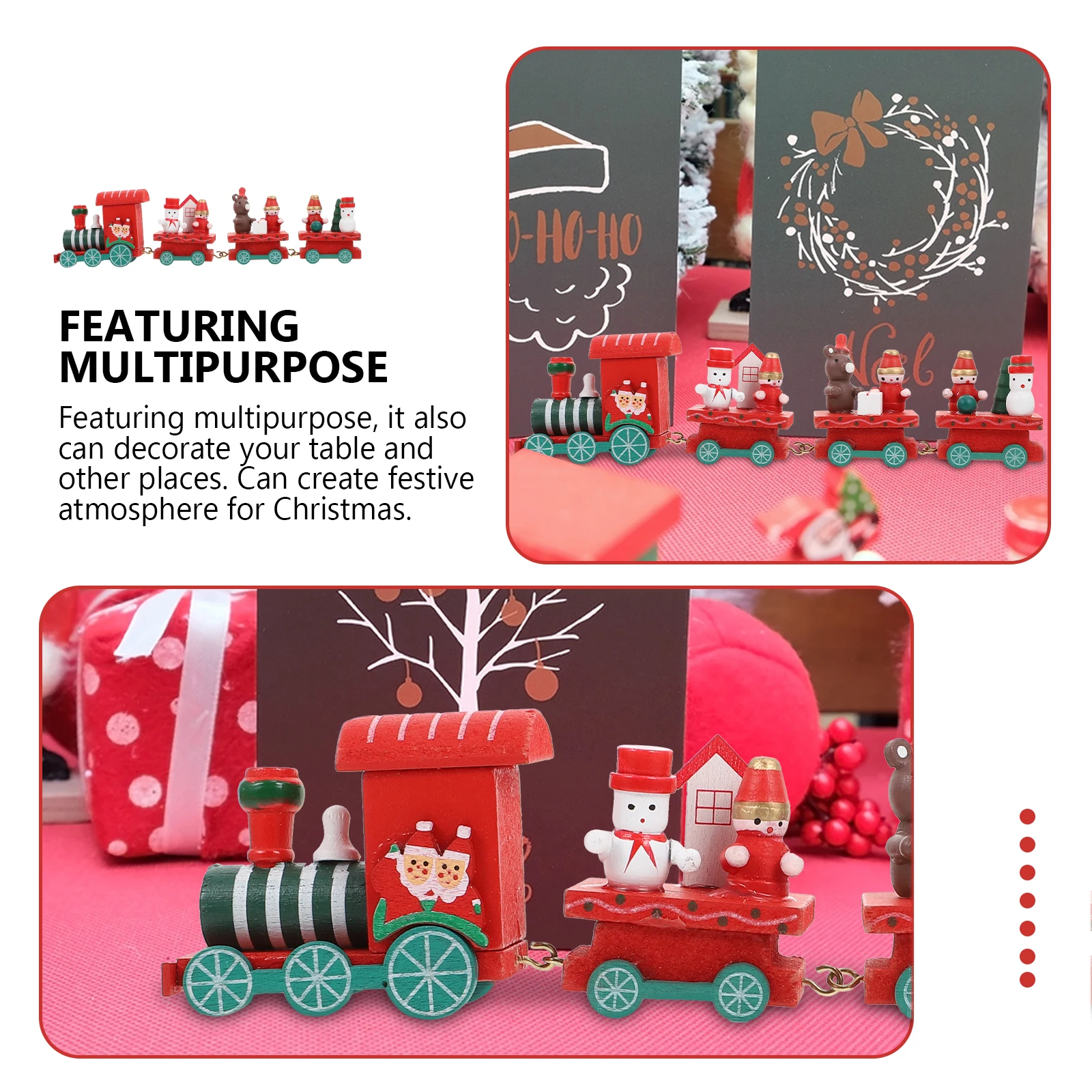 Train en bois, Mini ornements de noël, fournitures de jouets détachables, décor artisanal pour tout-petits