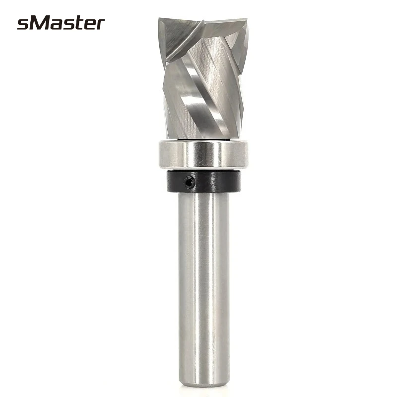 

Твердый карбидный хвостовик 1/2 дюйма, компрессионная фреза с заподлицо, хвостовик, подшипник для обрезки рисунка деревянного шаблона -