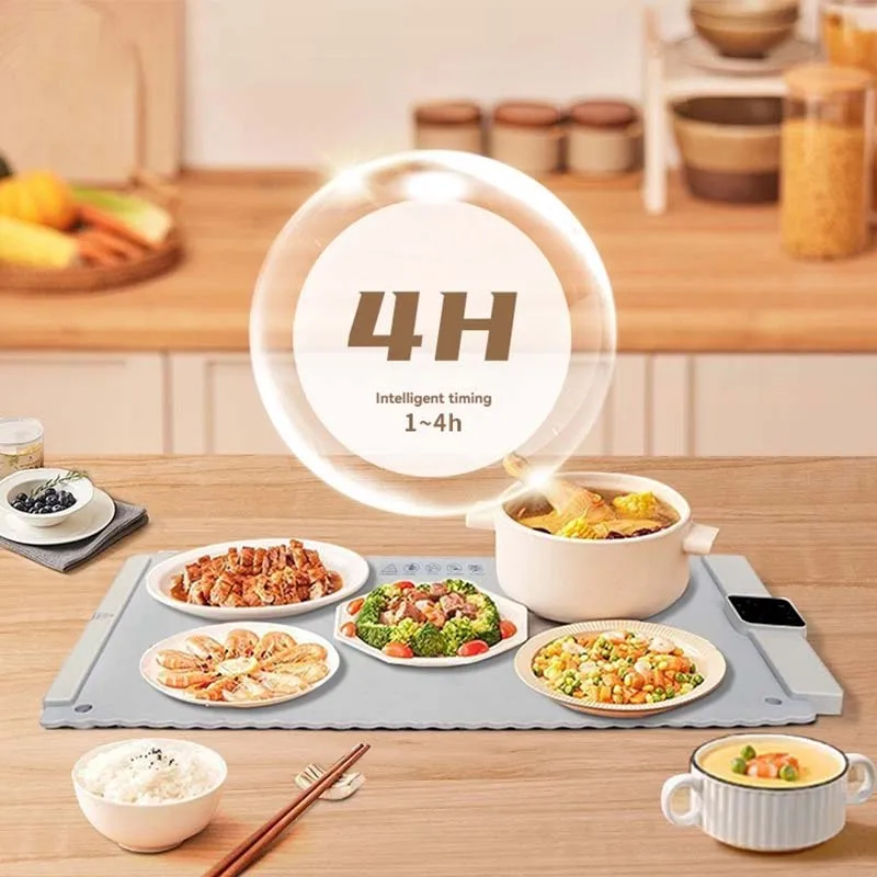 The new product can be rolled up silicone food heating mat home food warm cutting board flexible folding convenient table mat