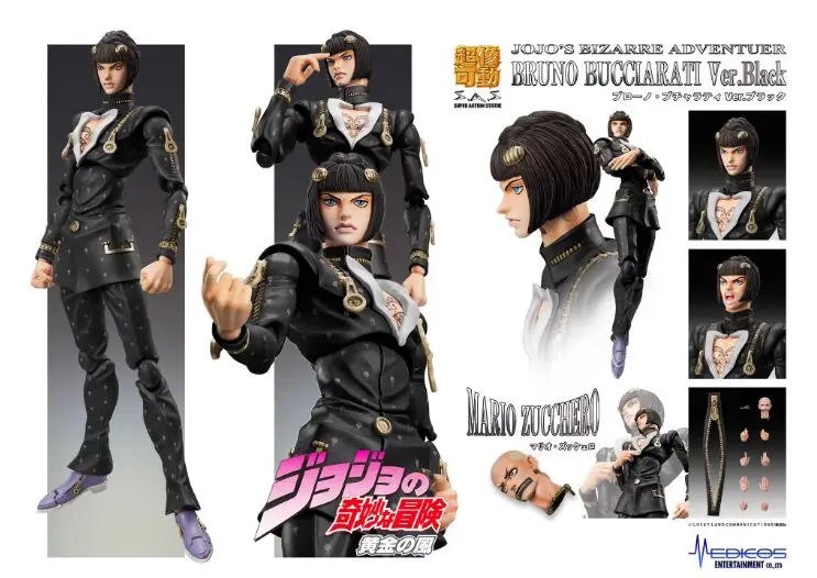 Original Medicos Bruno Bucciarati ver. black  model  bizarre adventure action figure toy