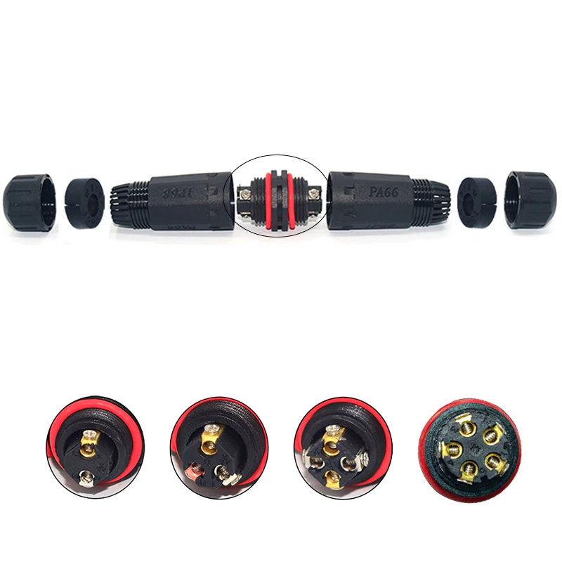 Yxy m20 conectores de cabo à prova dwaterproof água 2/3/4/5 pinos 2 núcleo ip68 redondo tipo reto plugue ao ar livre masculino para fêmea