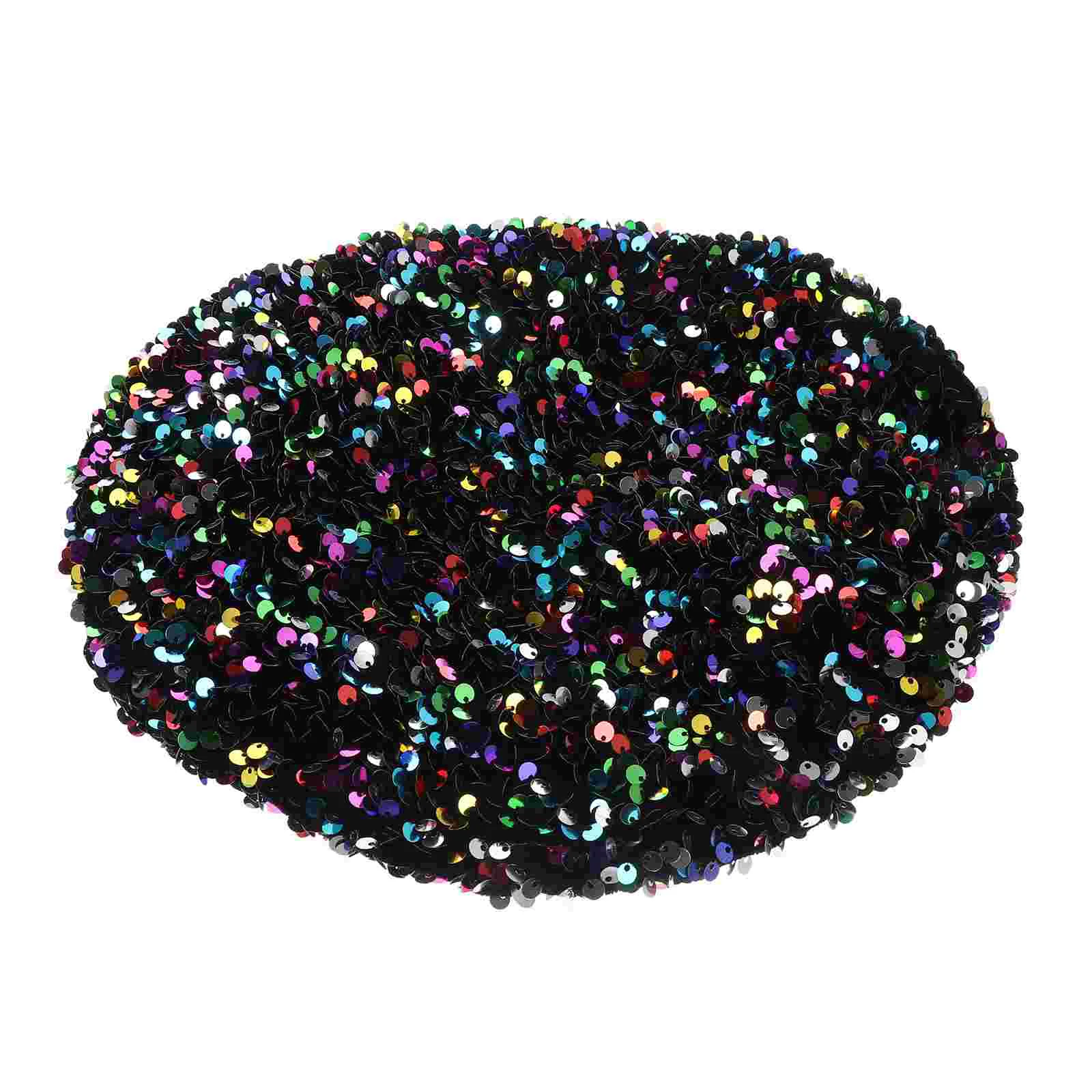 Metallic Hat Sparkle Shiny Shimmer Sequined Beret Hats Sequins Accessories Women Women's